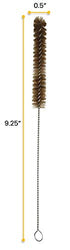 12PK 9.25" 0.3" 0.5" EISCO Bristle Cleaning Brushes with Fan-Shaped Ends, - Twisted Stainless Steel Wire Handle - Ideal