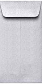 LUXPaper #7 Coin Envelopes - Peel & Press, Silver Metallic, 3 1/2" x 6 1/2", 80lb. Text, 50 Qty
