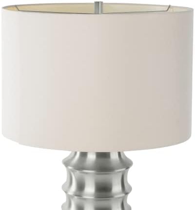 2-Pack 5/8" Set, 1/4-27 Lamp Finials (Silver Cylinder, Tall), Secure Lampshade to Table/Floor Lamps, Decorative