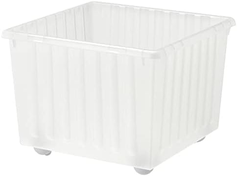 Generic White Rolling Storage Crate with Casters 15 x15 Stackable Plastic Bin for