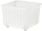 Generic White Rolling Storage Crate with Casters 15 x15 Stackable Plastic Bin for