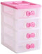 Lovely Girls Multi-layers Desktop Plastic Storage Box, Pink Cute Locker Decor Mini Drawer Organizer for Home, Office