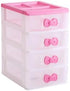 Lovely Girls Multi-layers Desktop Plastic Storage Box, Pink Cute Locker Decor Mini Drawer Organizer for Home, Office