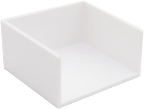 White Sticky Notes Cube Dispenser, 3x3 Inch Memo Holder, PS Notepad Organizer for Home and Office Desk Organization
