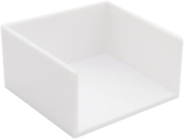 White Sticky Notes Cube Dispenser, 3x3 Inch Memo Holder, PS Notepad Organizer for Home and Office Desk Organization