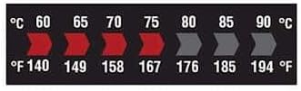 Digi-Sense Reversible 7-Point Horizontal Temperature Label Black/Red, 60-90C/140-194F; 10/Pk