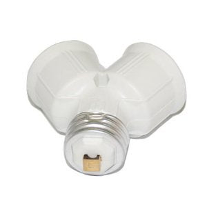 Maxxima Light Bulb Socket Splitter - 1-into-2 Converter for LED, CFL, Incandescent E26 and E27 Bulbs, 3 Pack