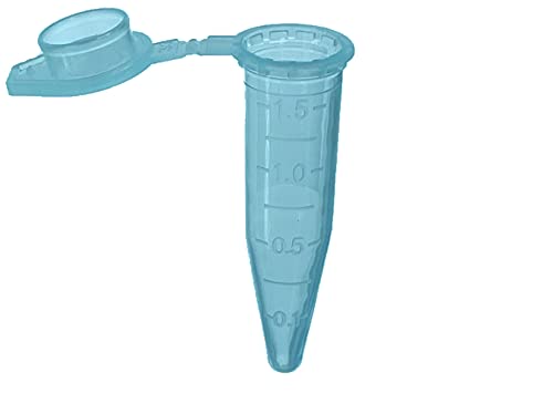 MUHWA 500 PCS Polypropylene Graduated Microcentrifuge Tubes, 1.5ML Micro Test Tubes, Blue Snap Cap