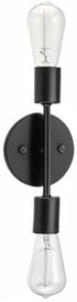 2-Light 65558 Globe Electric Reversible Vanity Light, Matte Black, Minimalist, Open Socket, Horizontal Vertical Mount