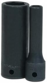 Williams JHW14M-622 SUPERTORQUE 1/2-Inch Drive Deep Impact 6 Point Socket 22mm Size, Black Industrial Finish, Designed for Maximum Engagement on 6-Point Fasteners by Williams