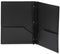 Letter Size Plastic Folder with Pockets and 3 Metal Prongs - Black