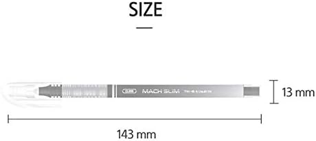 Morning Glory Mach Slim Ball Pen - 0.28 mm Fine Point Tip - 12 pcs - Black
