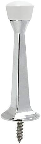 Designers Impressions 25 Pack Polished Chrome Heavy Duty Solid Rigid Door Stop w/Rubber Tip : 2113
