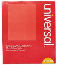 Universal Office Products UNV21010 Transparent Sheets44; Black & White Laser - Copier & Letter44; Clear