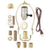 3-Way 9 Inch 12 B&P Lamp Brass Finish Floor Lamp Wiring Kit with a Socket, Harp, and Feet Long Lamp Cord