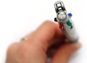 Zebra Clip-On 1000, 4 Color 0.7 mm Ballpoint Multi Pen and 0.5 mm Pencil, Silver Body (B4SA2-S)