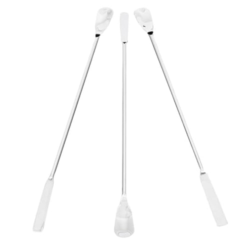 Cole-Parmer-636916 Nickel/SS Lab Spatulas, 1.13" Spoon x 1.63" Flat Blunt Ends, Pack of 3