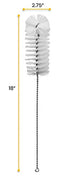 18" 2.6" 3" EISCO Nylon Cleaning Brush with Fan-Shaped End, - Twisted Stainless Steel Wire Handle - Ideal