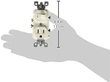 Leviton 5225 Duplex Style Combination Single Pole Switch/Receptacle, 15 Amp, Grounding, White