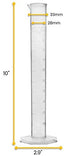 EISCO Plastic Graduated Cylinder, 100ml - Scientific Measuring Cylinder with Extra Stable Base - Polypropylene Plastic - Laboratory Quality, Autoclavable