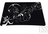 Vines Black and White Swirl Floral Colored 1 X Standard 7 x 9 Rectangle Non - Slip Rubber Mouse Pad by LSS