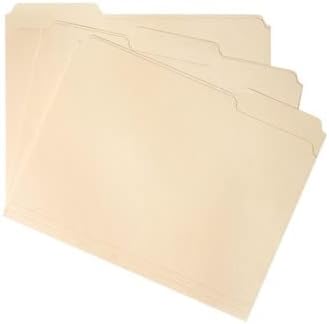 Blue Summit Supplies 200 Manila File Folders, Letter Size, 1/3 Cut Tab, Great for Organizing