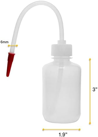 EISCO Wash Bottle, 250ml - Polyethylene, Unbreakable with Flexible Delivery Tube