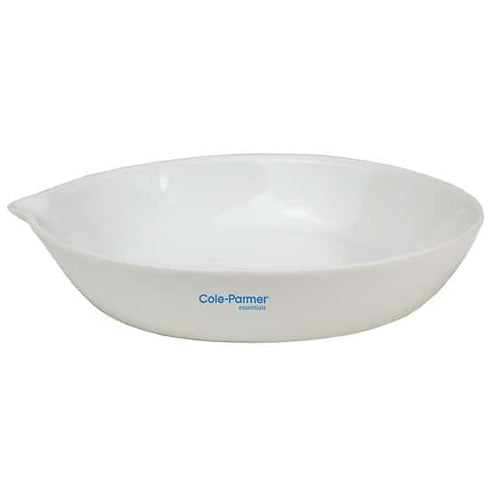 Cole-Parmer Evaporating Dish, Porcelain, Flat Form, 50 mL, 6 Pack