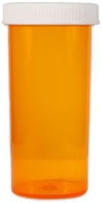 24 Pack Plastic Prescription Vials with Caps, Child Resistant Push Down and Turn, 16 Dram Size