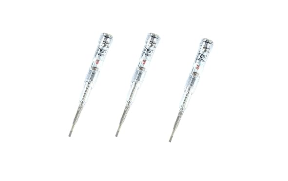 3 Pcs Transparent Electrical Tester Pen, Waterproof Non-Contact AC Voltage Tester with LED Color Light