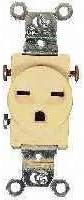 Cooper Wiring Devices Cooper Wiring 816V-BOX 15 Amp 250 Volt 3 Wire Ivory Single Receptacle