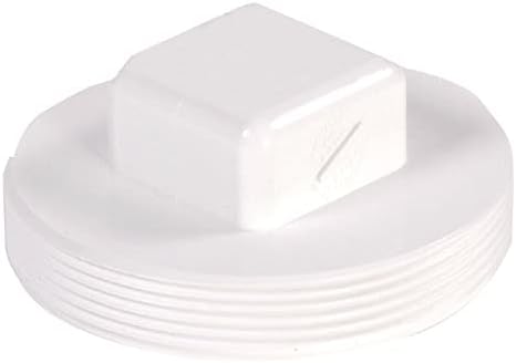 NDS 31P8 PVC S&D Cleanout Plug, with 3-Inch MPT Connection, Works with 3-Inch FPT Drain Fittings Attached to Sewer and Drain Pipe, White by NDS