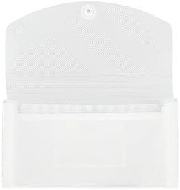 JAM PAPER Accordion Folders, 13 Pocket Plastic Expanding File, Check Size, Clear, Sold Individually