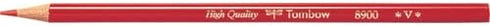 Tombow 8900-V Pencil, Round Shaft, Vermilion Color, 1 Dozen