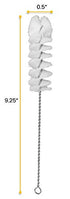 EISCO 12PK Nylon Cleaning Brushes, 9.25" with Fan-Shaped Ends - Twisted Stainless Steel Wire Handle