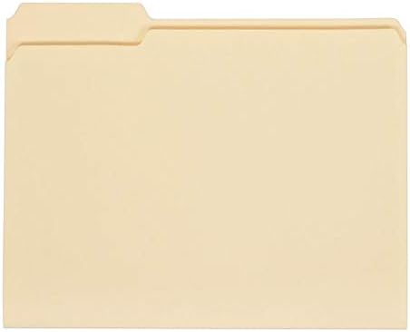 Office Depot File Folders, 1/3 Cut, Letter Size, 30% Recycled, Manila, Pack of 100