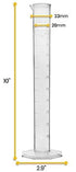 EISCO 12PK Graduated Cylinders, 100mL - Class B Tolerance, Octagonal Base, Polypropylene Plastic