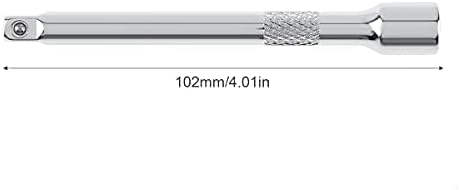 OriGlam 1/4" Drive Extension Socket Wrench, 4-Inch Ratchet Extender, Chromed Steel