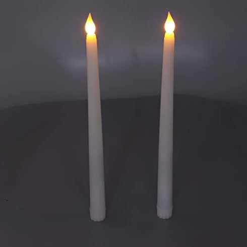 Pssopp 2pcs LED Taper Candles, Flameless Electronic Candle Light for Festivals and Parties
