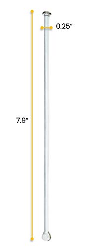 EISCO 10PK Glass Stirring Rods, 7.9" - Spade & Button Ends, 6mm Diameter for Laboratory or Home Use
