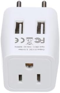 Ceptics European, Egypt Travel Adapter Plug with Dual USB - Type C - 2 Pack - Light Weight for Cell Phones, Chargers,