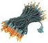 50 100 Bulbs 6" Commercial Novelty Lights Feet Traditional Incandescent Mini Lights, Amber on Green Wire with Spacing