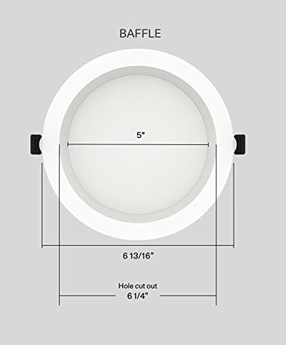 RAB Lighting WFRL6R139FA120WB 2700/3000/3500/4000/5000K 6") RAB Edge-Lit Wafer CCT Field Adjustable, All-in-one, No