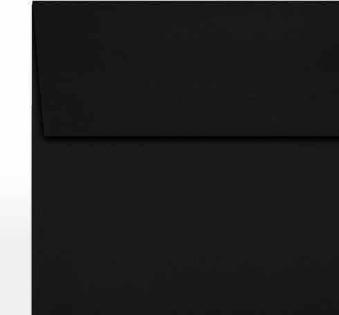LUXPaper 5" x 5" Square Invitation Envelopes | Peel & Press | Midnight Black | 80lb. Text | 50 Qty