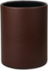 Pen Pencil Holder Cup Container, Brown PU Leather Desk Organizer Stand for Scissors, Brush, Office Decor