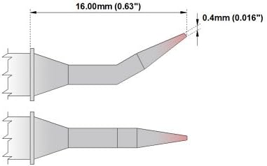 Thermaltronics H70-JL02 Bent Sharp 30deg 0.4mm (0.016in) interchangeable for Hakko T31-02JL02