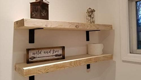 Inch (1/4') 4-PK (6' 4') Claimed Corner Premium Heavy-Duty Shelf Brackets - Quarter Thick - Rustic Industrial Modern