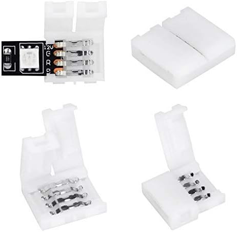 10Packs 4-Pin 10mm WENHSIN RGB LED Light Strip Connectors Unwired Gapless Solderless Adapter Terminal Extension