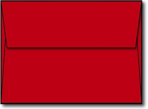 Red A6 Envelopes, 250 Envelopes, Measures 4 3/4" x 6 1/2"