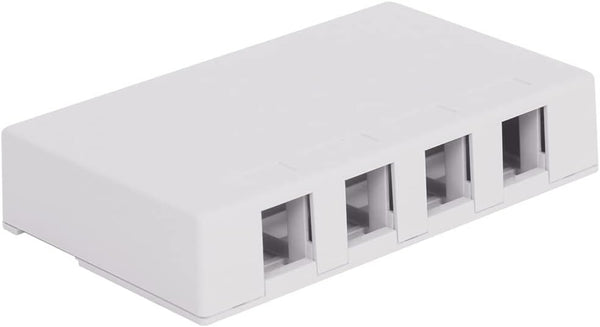 ICC 4 Port Surface Mount Box in White, Works with Slim and